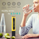 Digital PH Meter, Wellcows PH Meter 0.01 PH High Accuracy Water Quality Tester with 0-14 PH Measurement Range for Household Drinking, Pool and Aquarium Water PH Tester Design with ATC (Yellow)