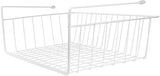 Tebery 2 Pack White Under Shelf Basket Wire Storage Basket for Kitchen Pantry Desk Bookshelf