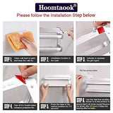 Hoomtaook Double Corner Shower Caddy Bathroom Shelf Wall Mount Rustproof Nail Free Glue+Double Sided Adhesive Aluminum with Two Hooks 2 Tiers(Silver)