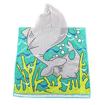 Kids Hooded Beach Bath Towel for Age 2-7 Years - Swim Pool Coverup Poncho Cape Multi-use for Bath/Shower/Pool/Swim 24" x 48" (Butterfly)