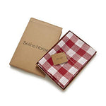 Solino Home 100% Pure Linen Checks Table Runner – Natural & White Check Table Runner – 14 x 72 Inch Runner for Dinner, Indoor and Outdoor Use