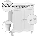 Tangkula Floor Cabinet, Bathroom Storage Cabinet, Wooden Modern Home Living Room Side Organizer, Free Standing Storage Cabinet Furniture (White)