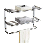 LUANT 24 Inch Bathroom Shelf 3-Tier Wall Mounting Rack with Towel Bars