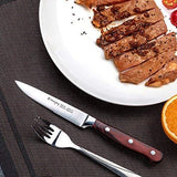 Steak knives, Emojoy Steak knife set, Pakkawood Handle Highly Resistant and Durable, German Stainless Steel Steak Knives Serrated (1 Set of 8-Piece Steak Knives)