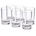 Classic 8-piece Premium Quality Plastic Tumblers | 4 each: 12-ounce and 16-ounce Clear