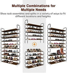 Sable 10 Tiers Shoe Rack, Fabric Shoe Tower Cabinet Organizer with Spare Parts, Holds up to Storage 50 Pairs of Shoes (Renewed)