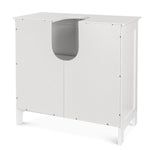 Bathroom Vanity Under Sink Cabinet Space Saver with Double Doors and Adjustable Shelves, White