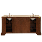 72" Bathroom Furniture Travertine Top Double Sink Vanity Cabinet 716T