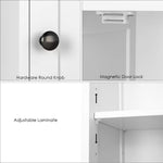 Homfa Bathroom Floor Cabinet Free Standing with Single Door Multifunctional Bathroom Storage Organizer Toiletries