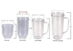 Blendin 2 Pack Replacement 16 Ounce Tall Jar Cups, Compatible with Original Magic Bullet Blender Juicer 250W MB1001