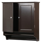 Espresso Wall Mount Bathroom Cabinet Laundry Kitchen Organizer 2 Doors