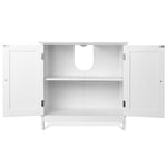 Bathroom Vanity Under Sink Cabinet Space Saver with Double Doors and Adjustable Shelves, White