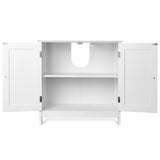 Bathroom Vanity Under Sink Cabinet Space Saver with Double Doors and Adjustable Shelves, White