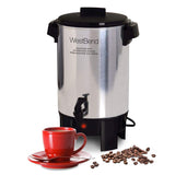 West Bend 58002 Highly Polished Aluminum Commercial Coffee Urn Features Automatic Temperature Control Large Capacity with Quick Brewing Easy Prep and Clean Up, 42-Cup, Silver