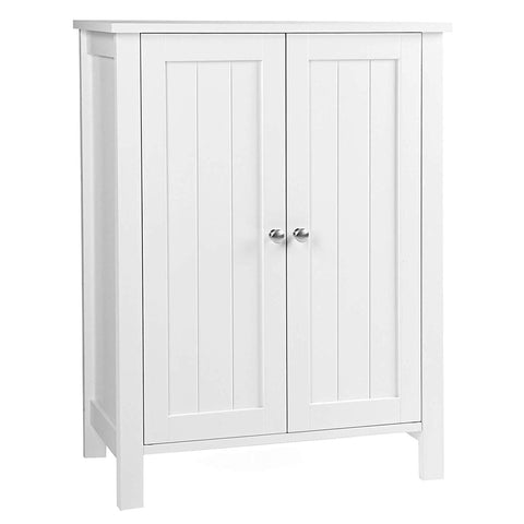 VASAGLE UBCB60W Bathroom Floor Storage Cabinet with Double Door Adjustable Shelf, 23.6”L x 11.8”W x 31.5”H, White