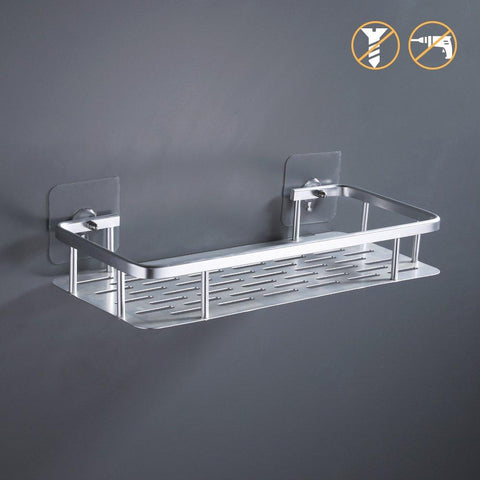 KES 2-Tier Bathroom Shelf No Drill Rectangle Shower Caddy Organizer Aluminum Without Drilling Screw Free Wall Mount Anodized, A4028BDF