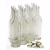 Home Brew Ohio 750 ml Clear Screw Cap Wine Bottles with 28 mm Metal Screw Caps