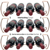 Sorbus 3-Tier Stackable Wine Rack - Classic Style Wine Racks for Bottles - Perfect for Bar, Wine Cellar, Basement, Cabinet, Pantry, etc - Hold 12 Bottles, Metal (Silver)