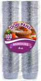 DOBI Ramekins [100 Pack - 4 oz.] - Disposable Aluminum Foil Ramekins, Standard Size, Perfect for Souffle & Creme Brulee