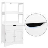 VASAGLE Bathroom Storage Cabinet with Drawer, 2 Open Shelves and Door Cupboard, Large Floor Cabinet in The Entryway Kitchen, White UBBC64WT