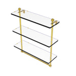 Allied Brass MA-5/16TB-ORB Mambo Collection 16 Inch Triple Tiered Glass Shelf with Integrated Towel Bar, Oil Rubbed Bronze