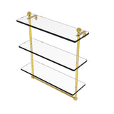 Allied Brass MA-5/16TB-ORB Mambo Collection 16 Inch Triple Tiered Glass Shelf with Integrated Towel Bar, Oil Rubbed Bronze