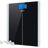 Etekcity Digital Body Weight Bathroom Scale with Step-On Technology, 400 Pounds, Body Tape Measure Included, Elegant Black