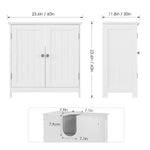 Bathroom Vanity Under Sink Cabinet Space Saver with Double Doors and Adjustable Shelves, White