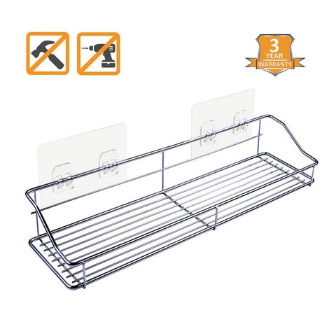 Crehome Design Bathroom Shelf Shower Shelf - Shower Caddy for Shampoo Holder Kitchen Rack Storage Organizer No Drilling SUS304 Stainless Steel Self Adhesive Shelf