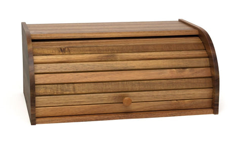 Lipper International 1146 Acacia Wood Rolltop Bread Box, 16" x 10-3/4" x 7"