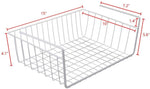 Tebery 2 Pack White Under Shelf Basket Wire Storage Basket for Kitchen Pantry Desk Bookshelf