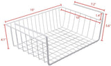 Tebery 2 Pack White Under Shelf Basket Wire Storage Basket for Kitchen Pantry Desk Bookshelf