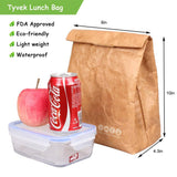 Eco Lunch Bag, Tyvek Lunch Box for Women Man, Reusable Insulated Freezable Brown Paper Snack bags for Work Picnic School by JOYHILL