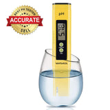 Digital PH Meter, VANTAKOOL PH Meter 0.01 PH High Accuracy Water Quality Tester with 0-14 PH Measurement Range for Household Drinking, Pool and Aquarium Water PH Tester Design with ATC (Blue) (yellow)