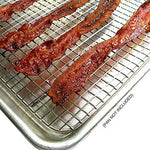Ultra Cuisine 100% Stainless Steel Wire Cooling Rack for Baking fits Half Sheet Pans Cool Cookies, Cakes, Breads - Oven Safe for Cooking, Roasting, Grilling - Heavy Duty Commercial Quality