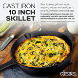 Pre-Seasoned Cast Iron Skillet (12-Inch) W/ Glass Lid and Handle Cover Oven Safe Cookware | Heat-Resistant Holder | Indoor and Outdoor Use | Grill, Stovetop, Induction Safe