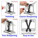 Knife Sharpener - Upgrade Made of Full Metal Bracket - Sharpens & Hones & Polishes Beveled Blades, Standard Blades, Chef's Knives - Safe & Easy to Use Kitchen Tools by Ehoyal