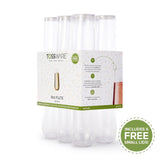 TOSSWARE 9oz Flute - recyclable champagne plastic cup - SET OF 12 - stemless, shatterproof and BPA-free flute glasses