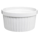 Set of 8,4 oz Porcelain Ramekins Bakeware Set, White Porcelain Baking Cups for Pudding, Creme Brulee, Custard Cups and Souffle Dishes, Durable 4 ounce Ramekins for Baking, Cooking, Serving and More