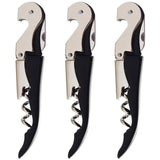 HYZ Twichan 3 Pack Waiter Corkscrew Upgraded Heavy Duty Wine Opener Set with Foil Cutter and Bottle Opener Wine Key for Restaurant Waiters, Sommelier, Bartenders and Wine Enthusiast Black