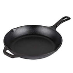 Lodge 12 Inch Cast Iron Skillet. Pre-Seasoned Cast Iron Skillet with Red Silicone Hot Handle Holder.