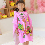 Kids Hooded Beach Bath Towel for Age 2-7 Years - Swim Pool Coverup Poncho Cape Multi-use for Bath/Shower/Pool/Swim 24" x 48" (Butterfly)