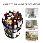 sanipoe 360 Rotating Makeup Organizer, DIY Adjustable Makeup Carousel Spinning Holder Storage Rack, Large Capacity Make up Caddy Shelf Cosmetics Organizer Box, Best for Countertop, Black