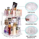 sanipoe 360 Rotating Makeup Organizer, DIY Adjustable Makeup Carousel Spinning Holder Storage Rack, Large Capacity Make up Caddy Shelf Cosmetics Organizer Box, Best for Countertop, Black