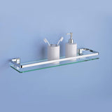 Organize It All Wall Mounting Bathroom Glass Shelf with Chrome Finish and Rail