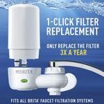 Brita Tap Water Filter System, Water Faucet Filtration System with Filter Change Reminder, Reduces Lead, BPA Free, Fits Standard Faucets Only - Complete, White