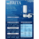 Brita Tap Water Filter System, Water Faucet Filtration System with Filter Change Reminder, Reduces Lead, BPA Free, Fits Standard Faucets Only - Complete, White