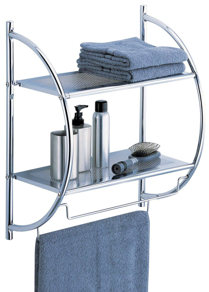 Organize It All Metro Chrome 2-Tier Metal Wall Mount Bathroom