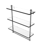 Allied Brass MA-5/16TB-ORB Mambo Collection 16 Inch Triple Tiered Glass Shelf with Integrated Towel Bar, Oil Rubbed Bronze