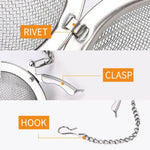 Fu Store 2pcs Stainless Steel Mesh Tea Ball 2.1 Inch Tea Infuser Strainers Tea Strainer Filters Tea Interval Diffuser for Tea